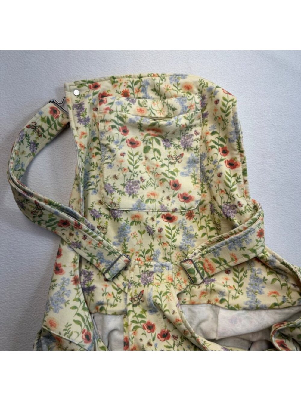 Swoveralls Floral Garden Print Sweatpant Overalls Size XL Comfycore Pockets - Picture 9 of 12